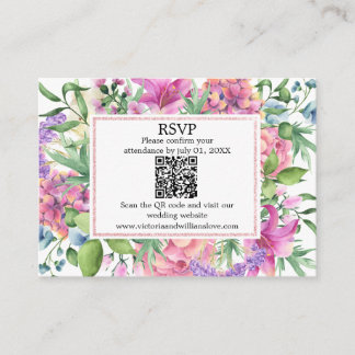 Lavender Garden Romantic Watercolor Floral Respons エンクロージャーカード
