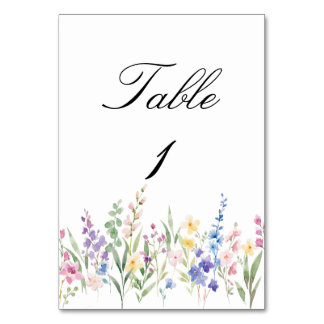 Lavender Garden Romantic Watercolor Floral Wedding テーブルナンバー