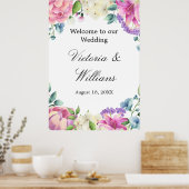 Lavender Garden Romantic Watercolor Floral Wedding ポスター (キッチン)