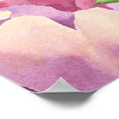Lavender Garden Romantic Watercolor Floral Wedding ポスター (角)