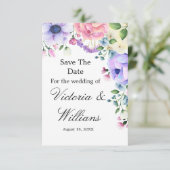 Lavender Garden Watercolor Floral Wedding Announce (スタンド正面)