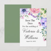 Lavender Garden Watercolor Floral Wedding Announce (正面/裏面)