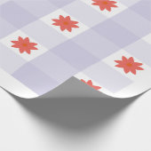 Lavender Gingham Floral Pattern Wrapping Paper ラッピングペーパー (角)