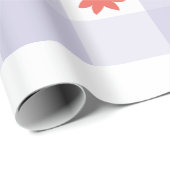 Lavender Gingham Floral Pattern Wrapping Paper ラッピングペーパー (ロールコーナー)