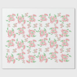 Lavender Gingham Floral Pattern Wrapping Paper ラッピングペーパー