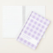 Lavender Gingham Transparent Frame Notebook ノートブック (内側)