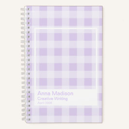 Lavender Gingham Transparent Frame Notebook ノートブック