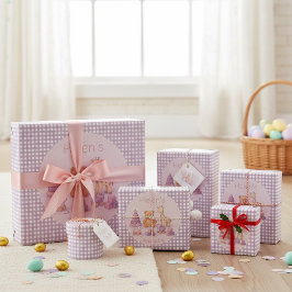 Lavender Gingham Wrapping Paper ラッピングペーパー