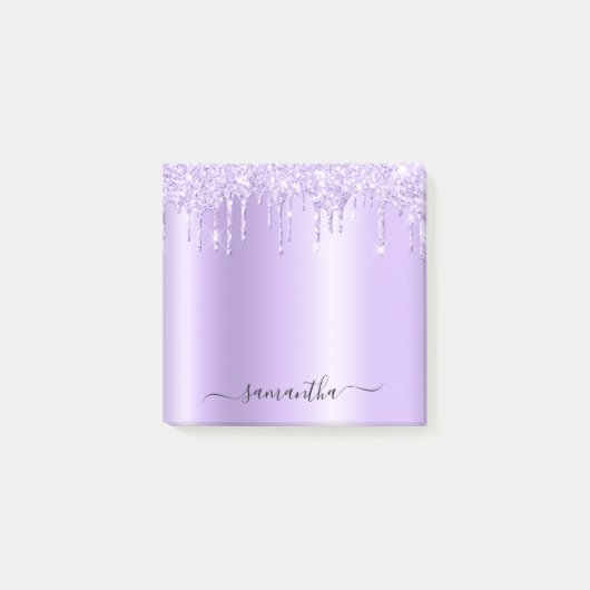 Lavender Glitter Drips Shimmer ポストイット (正面)