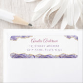 Lavender Gold Agate Return Address Labels ラベル (インサイチュ)