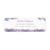 Lavender Gold Agate Return Address Labels ラベル (正面)