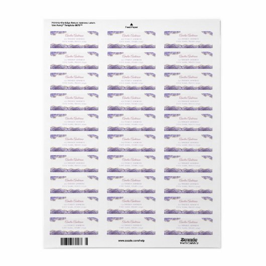 Lavender Gold Agate Return Address Labels ラベル (フルシート)