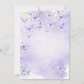 Lavender Gold Purple Butterfly Baptism Invitation 招待状 (裏面)
