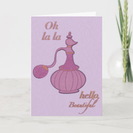Lavender & Gold Vintage Perfume Birthday Card カード