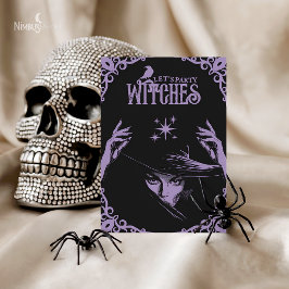 Lavender Gothic Witchy Halloween Flat Invitation 招待状
