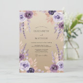 Lavender Graceful Sand Wedding 招待状 (スタンド正面)