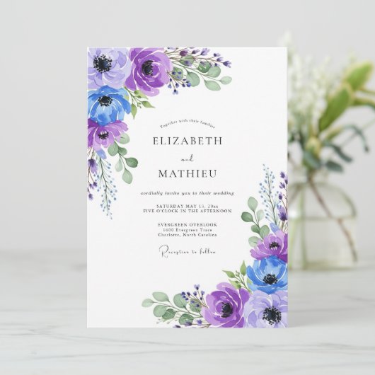 Lavender Graceful Spring Wedding 招待状 (スタンド正面)