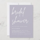 Lavender Gray Minimalist Bridal Shower Invitation  招待状 (正面)