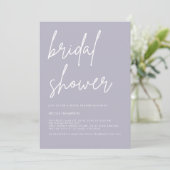 Lavender Gray Minimalist Bridal Shower Invitation  招待状 (スタンド正面)