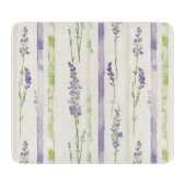 Lavender Green Stripes Floral   カッティングボード (正面)