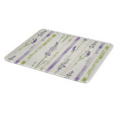 Lavender Green Stripes Floral   カッティングボード (角)