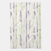 Lavender Green Stripes Floral   キッチンタオル (縦)