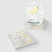 Lavender Green Yellow Trees ストーンコースター (横)