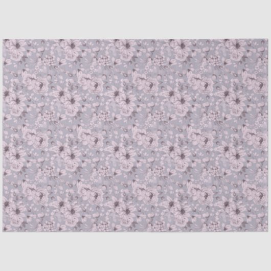 Lavender Grey Floral  薄葉紙 (正面)