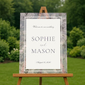 Lavender Grey Floral Acrylic Wedding Welcome Sign アクリルサイン