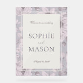 Lavender Grey Floral Acrylic Wedding Welcome Sign アクリルサイン (正面)