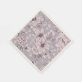 Lavender Grey Floral Watercolor スタンダードランチョンナプキン (角)