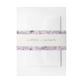 Lavender Grey Floral Wedding Belly Band 招待状ベリーバンド (正面例)