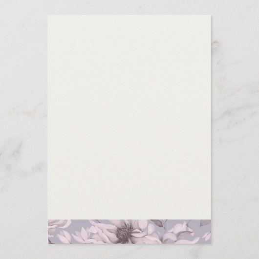 Lavender Grey Floral Wedding Details Card 招待状 (裏面)
