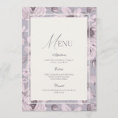 Lavender Grey Floral Wedding Menu 招待状 (正面)