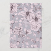 Lavender Grey Floral Wedding Menu Card 招待状 (裏面)