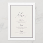 Lavender Grey Floral Wedding Menu Card 招待状 (正面)