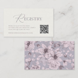 Lavender Grey Floral Wedding Registry Card  エンクロージャーカード