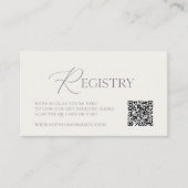 Lavender Grey Floral Wedding Registry Card  エンクロージャーカード (正面)