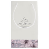 Lavender Grey Floral Wedding Thank-You スモールペーパーバッグ (裏面)
