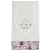 Lavender Grey Floral Wedding Thank-You スモールペーパーバッグ (正面)