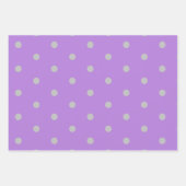 Lavender Grey Polka Dot Gift Wrapping Paper ラッピングペーパーシート (正面2)