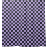 Lavender haze checkerboard pattern シャワーカーテン (正面)