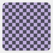Lavender haze checkerboard pattern スクエアシール (正面)