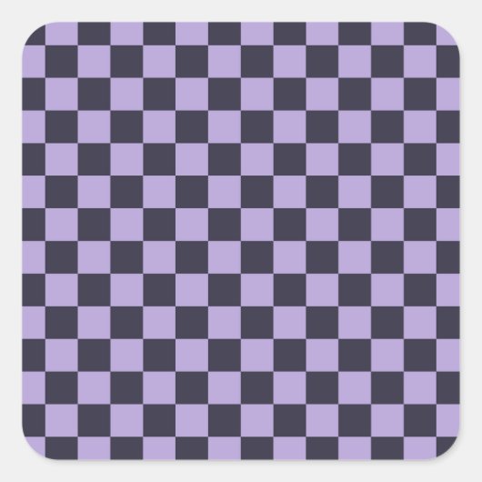 Lavender haze checkerboard pattern スクエアシール (正面)