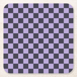 Lavender haze checkerboard pattern スクエアペーパーコースター