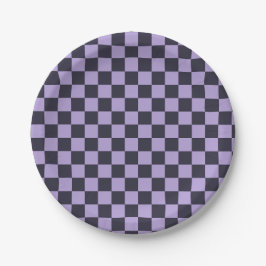 Lavender haze checkerboard pattern ペーパープレート