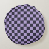 Lavender haze checkerboard pattern ラウンドクッション (裏面)