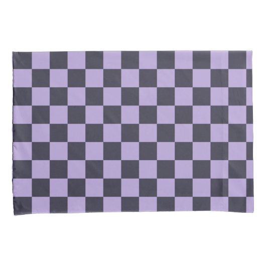 Lavender haze checkerboard pattern 枕カバー (正面右)