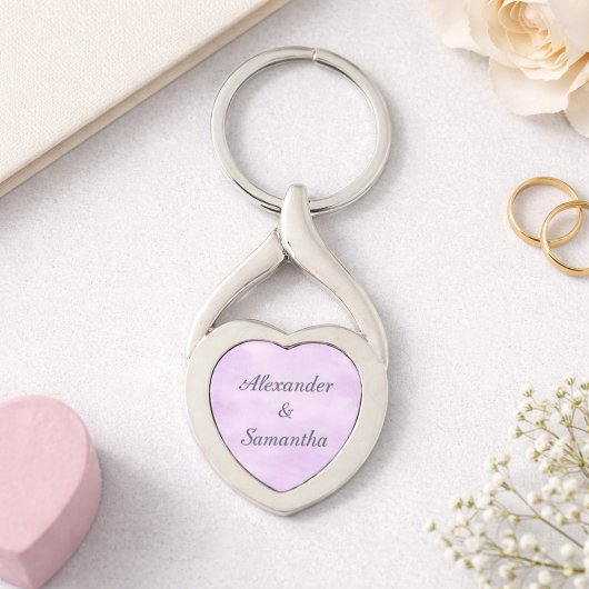 Lavender Heart Romantic Name  キーホルダー