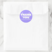 Lavender Hearts Thank You Business Sticker ラウンドシール (バッグ)